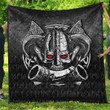 1sttheworld Quilt - Nordic Mythology Skull Mead Horn Warrior Runes Viking Quilt A7