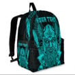 1sttheworld Backpack - (Custom) Odin And Raven Turquoise Viking Backpack A95