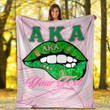 1sttheworld Premium Blanket - (Custom) AKA Sororities Lips - Special Version Premium Blanket A7