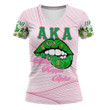 1sttheworld Clothing - AKA Lips Rugby V-neck T-shirt A7 | 1sttheworld.store