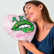 1sttheworld Heart Shaped Pillow - (Custom) AKA Sororities Lips - Special Version Heart Shaped Pillow A7