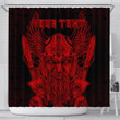 1sttheworld Shower Curtain - (Custom) Odin And Raven Red Viking Shower Curtain | 1sttheworld
