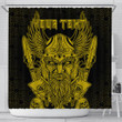 1sttheworld Shower Curtain - (Custom) Odin And Raven Gold Viking Shower Curtain A95