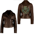 1sttheworld Jacket - Abercrombie Tartan Women's Leather Jacket - Scottish Thistle A7