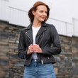 1sttheworld Jacket - Abercrombie Tartan Women's Leather Jacket - Scottish Legend Lion A7