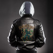 1sttheworld Jacket - Abercrombie Clan Tartan Crest Zipper Leather Jacket - Scottish Legend Lion A7 | 1sttheworld
