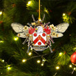 1sttheworld Ornament - Denison American Family Crest Custom Shape Ornament - Bee Decorated with Flowers A7 | 1sttheworld