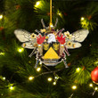 1sttheworld Ornament - Shute American Family Crest Custom Shape Ornament - Bee Decorated with Flowers A7 | 1sttheworld