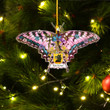 1sttheworld Ornament - Eberhardt German Family Crest Custom Shape Ornament - Pink Butterfly with Flowers A7 | 1sttheworld