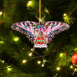 1sttheworld Ornament - Dickmann German Family Crest Custom Shape Ornament - Pink Butterfly with Flowers A7 | 1sttheworld