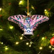 1sttheworld Ornament - Christiaens Dutch Family Crest Custom Shape Ornament - Pink Butterfly with Flowers A7 | 1sttheworld