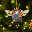 1sttheworld Ornament - De Peyster American Family Crest Custom Shape Ornament - Bee Decorated with Flowers A7 | 1sttheworld