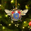 1sttheworld Ornament - Roeding American Family Crest Custom Shape Ornament - Bee Decorated with Flowers A7 | 1sttheworld