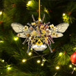 1sttheworld Ornament - Matt German Family Crest Custom Shape Ornament - Bee Decorated with Flowers A7 | 1sttheworld