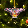 1sttheworld Ornament - Billerbeck Dutch Family Crest Custom Shape Ornament - Pink Butterfly with Flowers A7 | 1sttheworld