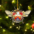 1sttheworld Ornament - Lambert American Family Crest Custom Shape Ornament - Bee Decorated with Flowers A7 | 1sttheworld