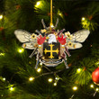 1sttheworld Ornament - Delafield American Family Crest Custom Shape Ornament - Bee Decorated with Flowers A7 | 1sttheworld