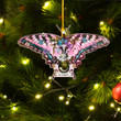 1sttheworld Ornament - de Jager Dutch Family Crest Custom Shape Ornament - Pink Butterfly with Flowers A7 | 1sttheworld
