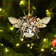 1sttheworld Ornament - Buchner-_Correction German Family Crest Custom Shape Ornament - Bee Decorated with Flowers A7 | 1sttheworld