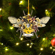 1sttheworld Ornament - Gout Dutch Family Crest Custom Shape Ornament - Bee Decorated with Flowers A7 | 1sttheworld