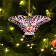 1sttheworld Ornament - Lowenstein German Family Crest Custom Shape Ornament - Pink Butterfly with Flowers A7 | 1sttheworld