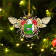 1sttheworld Ornament - Schuyler American Family Crest Custom Shape Ornament - Bee Decorated with Flowers A7 | 1sttheworld