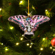 1sttheworld Ornament - Hilton Irish Family Crest Custom Shape Ornament - Pink Butterfly with Flowers A7 | 1sttheworld