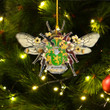 1sttheworld Ornament - Shane or McShane Irish Family Crest Custom Shape Ornament - Bee Decorated with Flowers A7 | 1sttheworld