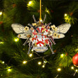 1sttheworld Ornament - Hamlin or O Hamlin Irish Family Crest Custom Shape Ornament - Bee Decorated with Flowers A7 | 1sttheworld