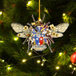 1sttheworld Ornament - Studdert Irish Family Crest Custom Shape Ornament - Bee Decorated with Flowers A7 | 1sttheworld