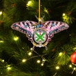 1sttheworld Ornament - House of MACHUGH Irish Family Crest Custom Shape Ornament - Pink Butterfly with Flowers A7 | 1sttheworld