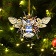 1sttheworld Ornament - Warner Family Crest Custom Shape Ornament - Bee Decorated with Flowers A7 | 1sttheworld