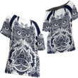 Viking Owl Celtic Off Shoulder T-Shirt A35 | 1sttheworld