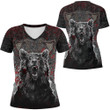 Viking Berserker Bear Blood V-neck T-shirt A35 | 1sttheworld