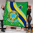 1sttheworld Quilt - Brazil Special Flag Quilt A35
