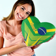 1sttheworld Heart Shaped Pillow - Brazil Sporty Style Heart Shaped Pillow | africazone.store

