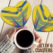 1sttheworld Coasters (Sets of 6) - Ecuador Sporty Style Coasters A35