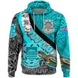 1stteworld Clothing - Tuvalu Special Polynesia Cyan Style Hoodie A35