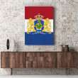 1sttheworld Netherlands Canvas - Schaak Dutch Family Crest Canvas Wall Art - Flag of Netherlands and Coat of Arms A7 | 1sttheworld
