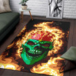 1sttheworld Area Rug - Burkina Faso Flaming Skull Area Rug A7
