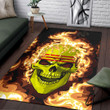 1sttheworld Area Rug - South Vietnam Flaming Skull Area Rug A7