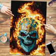 1sttheworld Jigsaw Puzzle - Delaware Flaming Skull Jigsaw Puzzle A7 | 1sttheworld