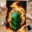 1sttheworld Jigsaw Puzzle - Of The Vermont Republic Flaming Skull Jigsaw Puzzle A7 | 1sttheworld