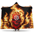 1sttheworld Hooded Blanket - Tunisia Flaming Skull Hooded Blanket A7 | 1sttheworld