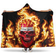 1sttheworld Hooded Blanket - Austria Flaming Skull Hooded Blanket A7 | 1sttheworld