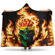 1sttheworld Hooded Blanket - Ghana Flaming Skull Hooded Blanket A7 | 1sttheworld