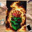 1sttheworld Jigsaw Puzzle - Vanuatu Flaming Skull Jigsaw Puzzle A7 | 1sttheworld