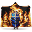 1sttheworld Hooded Blanket - Canada Of Quebec Flaming Skull Hooded Blanket A7 | 1sttheworld
