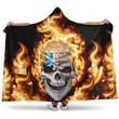 1sttheworld Hooded Blanket - Canada Of Newfoundland And Labrador Flaming Skull Hooded Blanket A7 | 1sttheworld