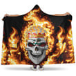 1sttheworld Hooded Blanket - Canada Of Prince Edward Island Flaming Skull Hooded Blanket A7 | 1sttheworld
